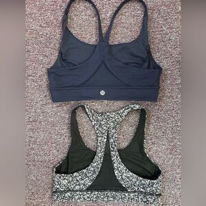 2 Lululemon Sports Bras | Size 6 True Navy and White Black Patterned Sports Bra